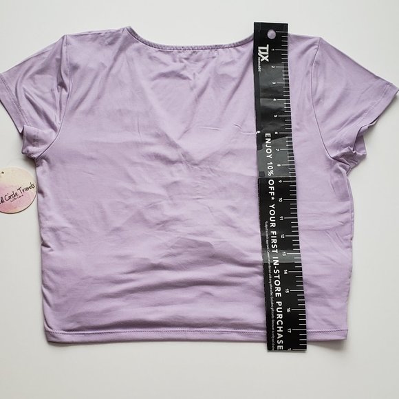 FULL CIRCLE TRENDS Front Drawstring Short Sleeve Top - Picture 5 of 5